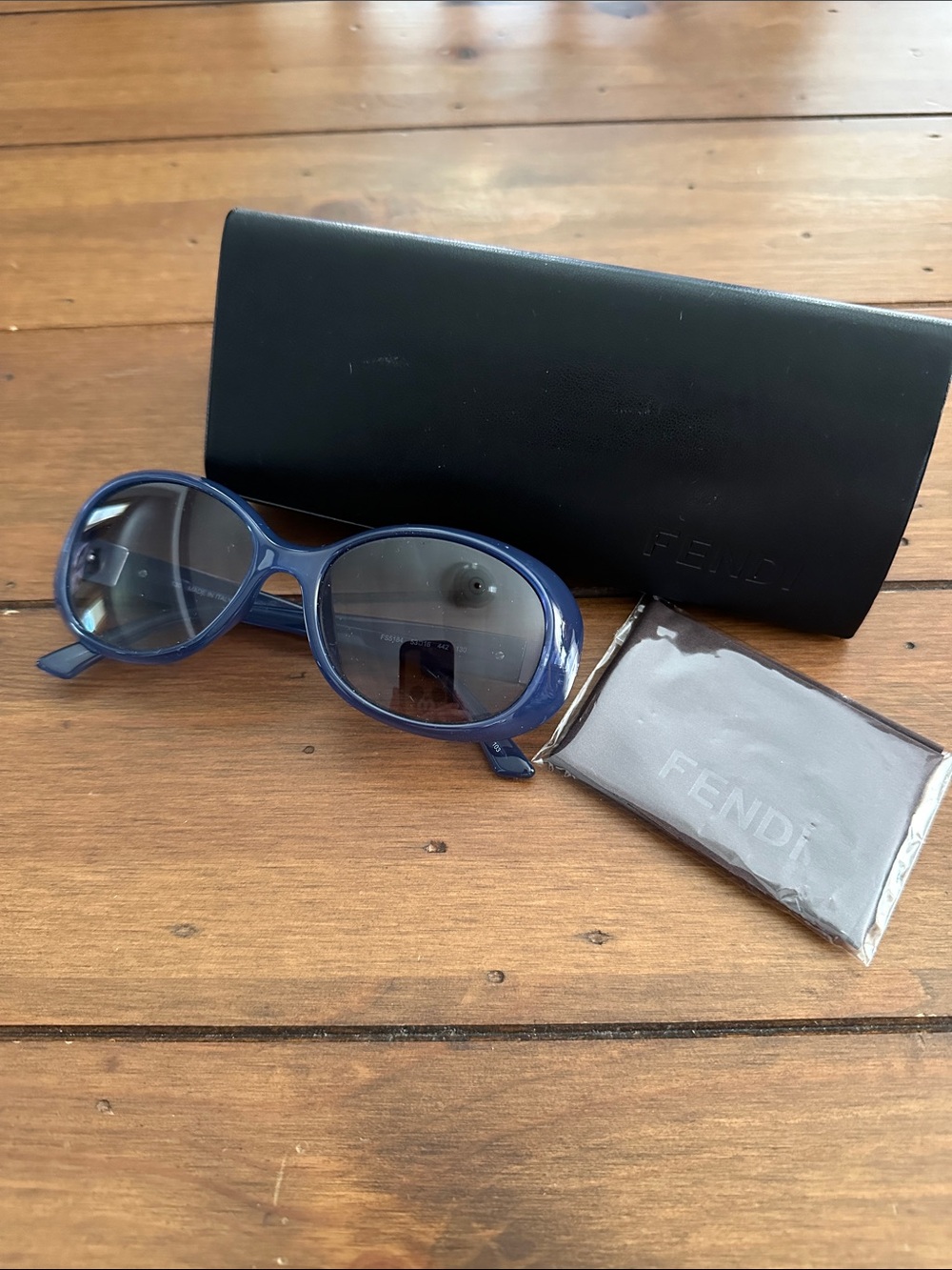 Fendi Blue Oval Sunglasses FS5184 Made in Italy